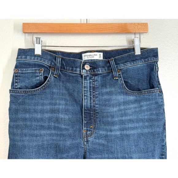 Abercrombie & Fitch 90s Straight Leg Ultra High Rise Jeans Sz 10 R 30 Blue Denim - Picture 2 of 12